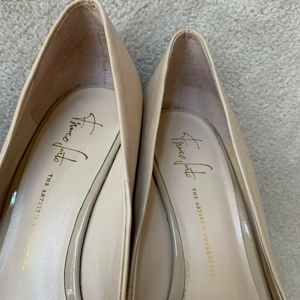 FRANCO SARTO bow peep toes wedges, the artist's collection, A-Hetty Cream 9.5